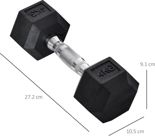 homcom 2x4kg/2x5kg/2x6kg/2x8kg/2x10kg rubber dumbbell sports hex weights sets home gym fitness hexagonal dumbbells kit weight lifting exercise