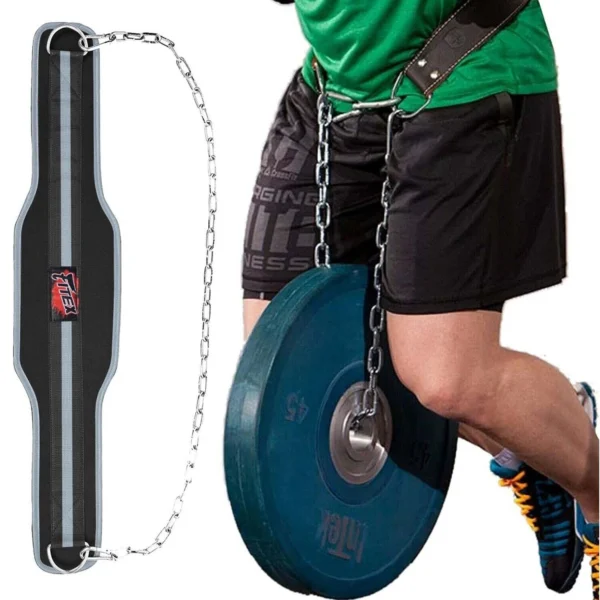 dipping & pull up weight belt with chain – gym fitness back support for bodybuilding & strength training