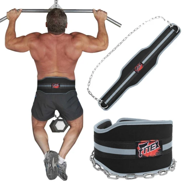 dipping & pull up weight belt with chain – gym fitness back support for bodybuilding & strength training