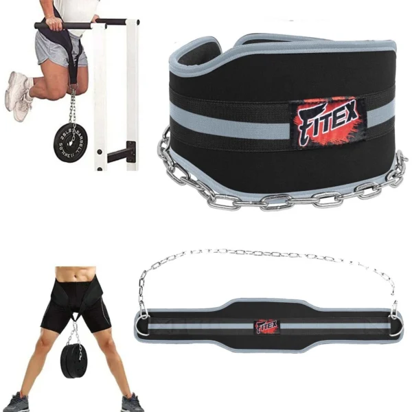 dipping & pull up weight belt with chain – gym fitness back support for bodybuilding & strength training