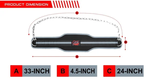 dipping & pull up weight belt with chain – gym fitness back support for bodybuilding & strength training