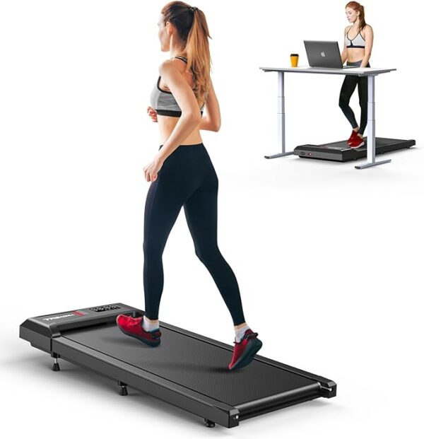 cardirun walking pad treadmill with incline & handle, 2 in 1 under desk treadmills for home small, 2.5hp & 136kg mini portable walking running machine with led display, voice/app/remote