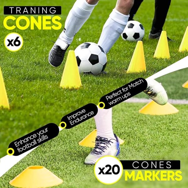 22 yards pro agility speed ladder & cones football training equipment for kids & adults kit agility training footwork drills | hurdles goalkeeper training equipment